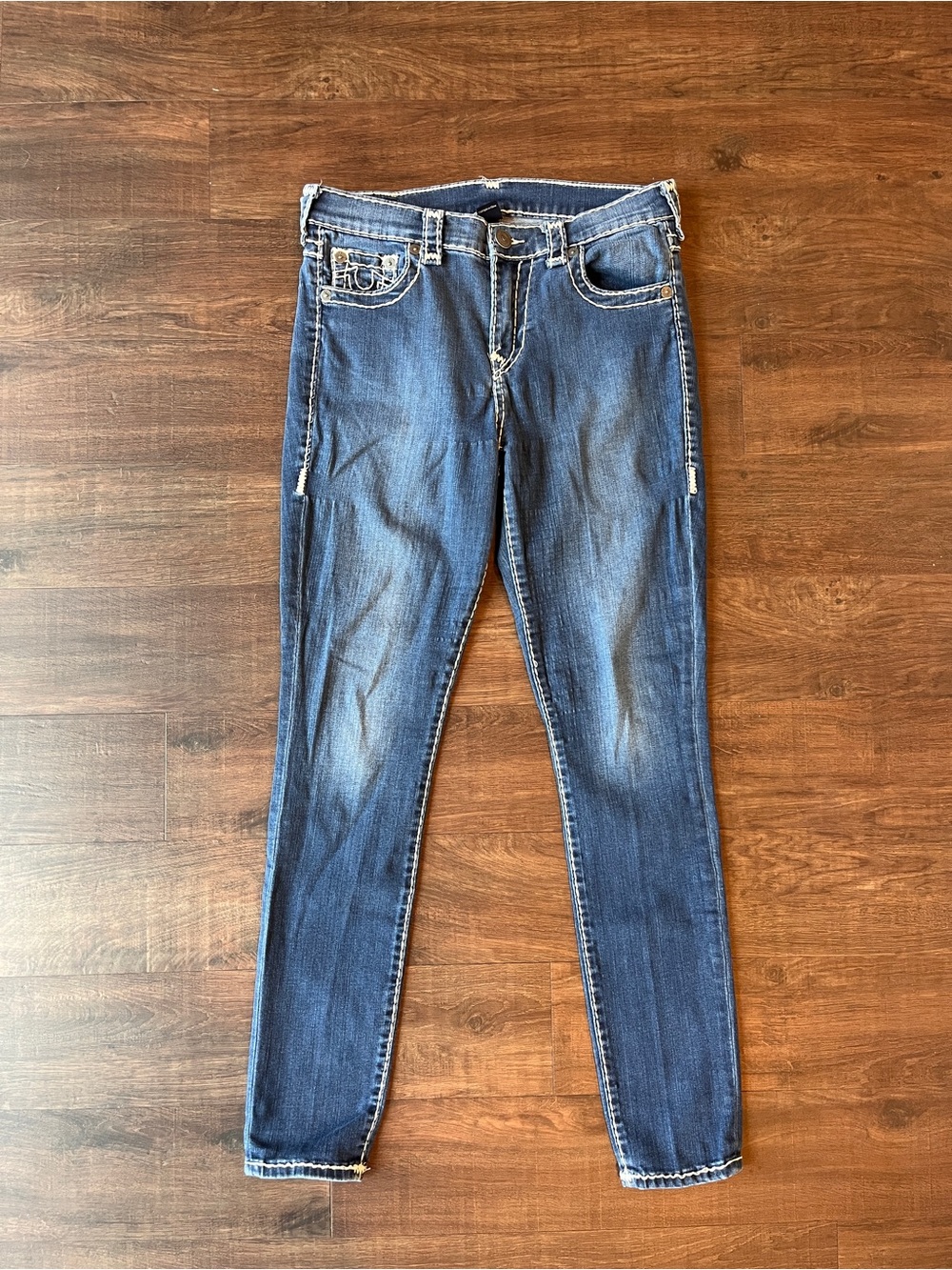 True Religion Jennie Curvy Skinny Jeans Womens 29 Medium Wash Mid Rise Denim Y2K